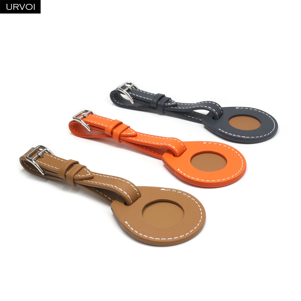 URVOI Leather Luggage Tag for  - Airtag Holder Case recension och pris