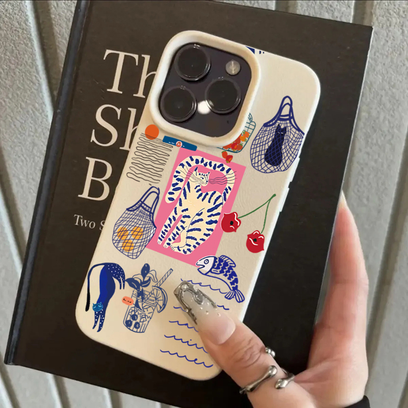 Cute Cherry Cat Print Phone Ca - Phone Accessories To Sell recension och pris