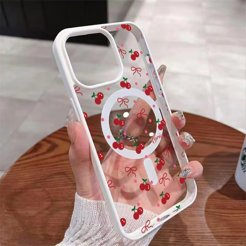 Red Cherry Printed Magnetic Ph - Phone Accessories To Sell recension och pris