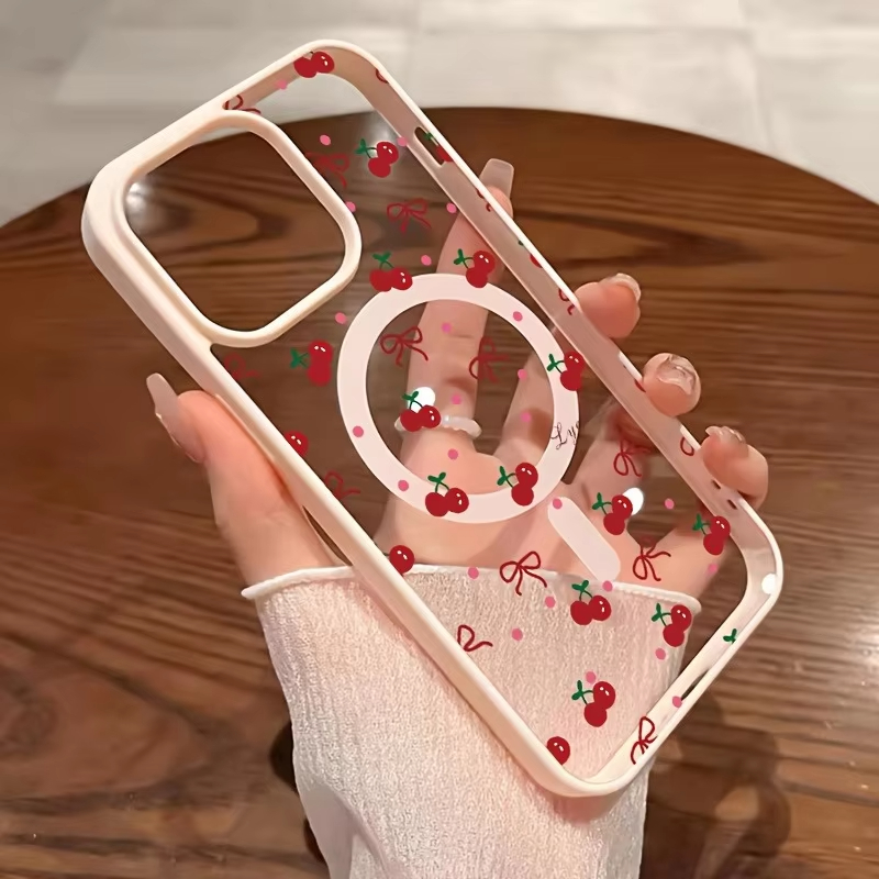 Red Cherry Printed Magnetic Ph - Phone Accessories To Sell recension och pris