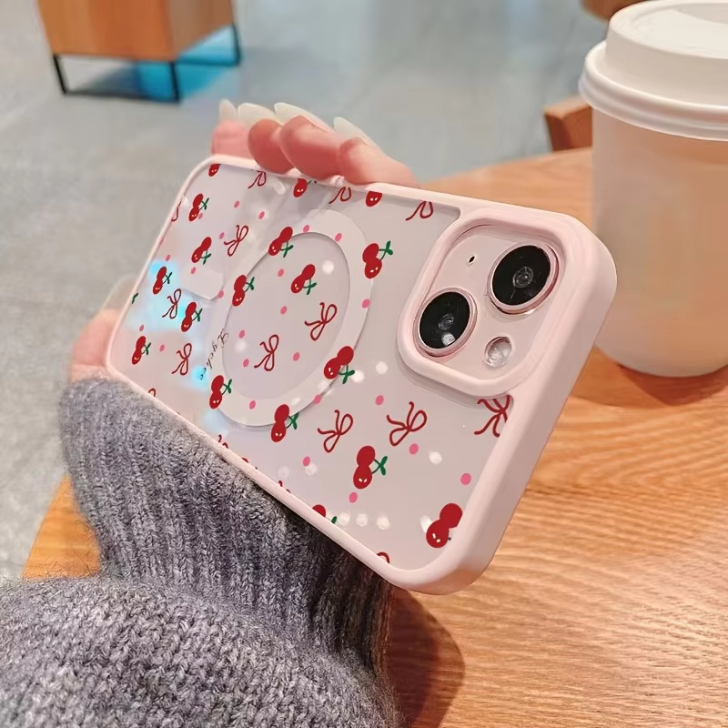 Red Cherry Printed Magnetic Ph - Phone Accessories To Sell recension och pris