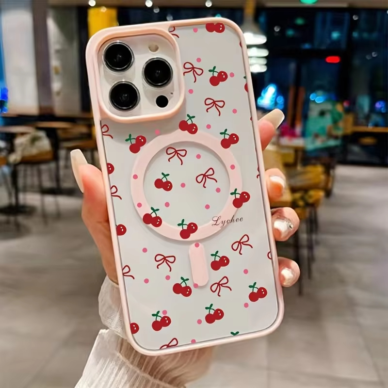 Red Cherry Printed Magnetic Ph - Phone Accessories To Sell recension och pris