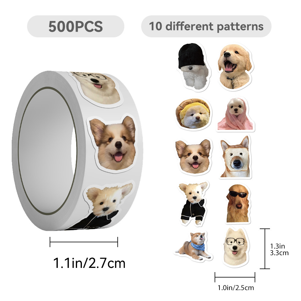 500pcs/roll Funny Cartoon Dog  - Phone Accessories For Kids recension och pris