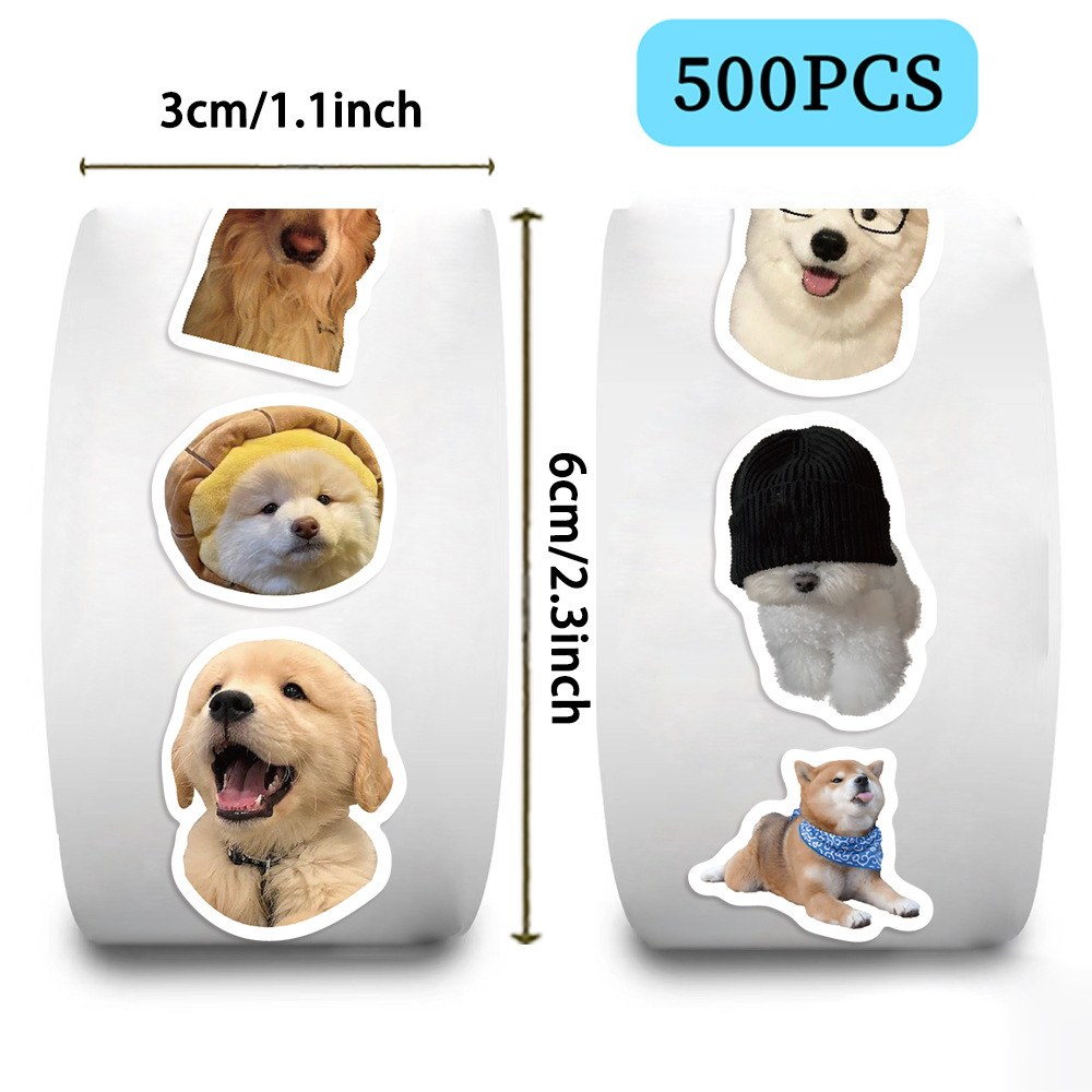 500pcs/roll Funny Cartoon Dog  - Phone Accessories For Kids recension och pris