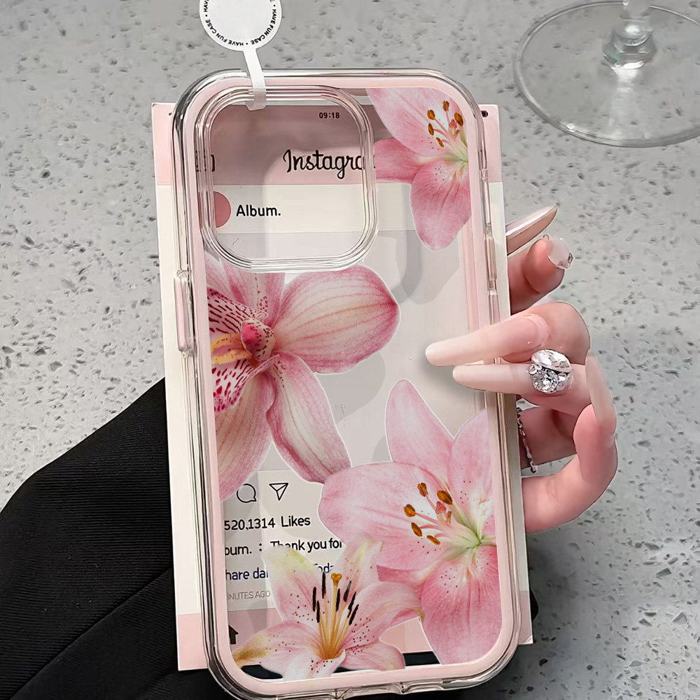Pink Lily Flower Clear Phone C - Phone Accessories To Sell recension och pris
