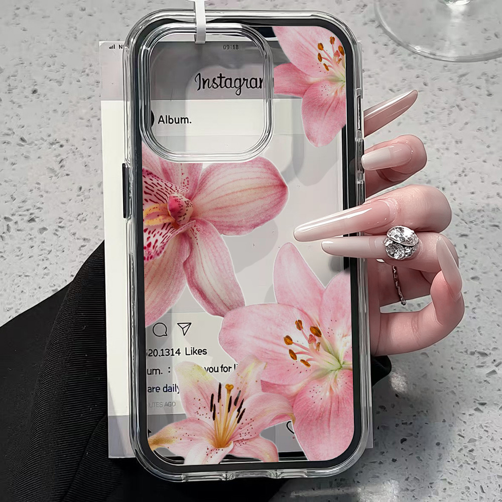 Pink Lily Flower Clear Phone C - Phone Accessories To Sell recension och pris