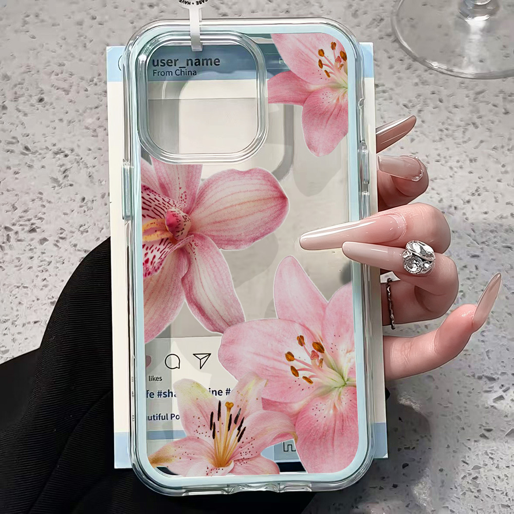 Pink Lily Flower Clear Phone C - Phone Accessories To Sell recension och pris